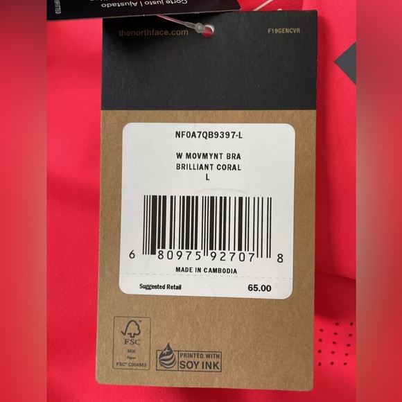 NWT The North Face Trail Movmynt Bra Brilliant Coral Women’s Size Large MRSP $65 - Picture 11 of 12